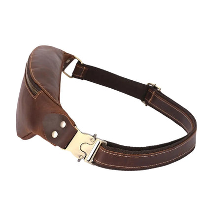 Pochete Masculina em Couro Legítimo Bullcaptain Luxury