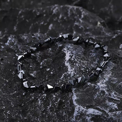 Pulseira Masculina Geométrica em Hematita Glam