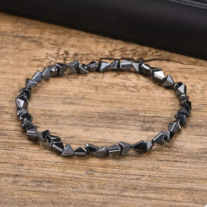 Pulseira Masculina Geométrica em Hematita Glam