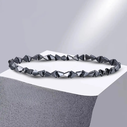 Pulseira Masculina Geométrica em Hematita Glam
