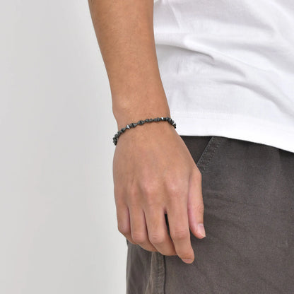 Pulseira Masculina Geométrica em Hematita Glam