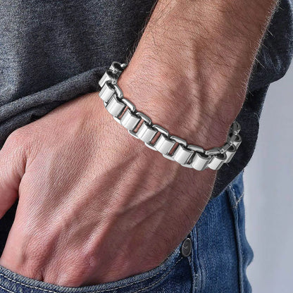 Pulseira Masculina em Aço Bike Link