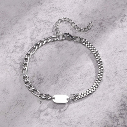 Pulseira Masculina em Aço com Letra Inicial Figaro