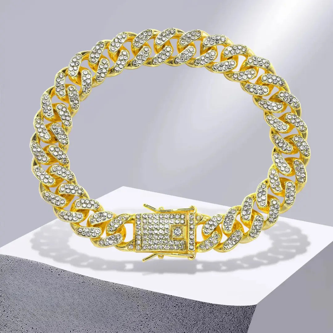 Pulseira Masculina em Aço e Zircônia Cuban