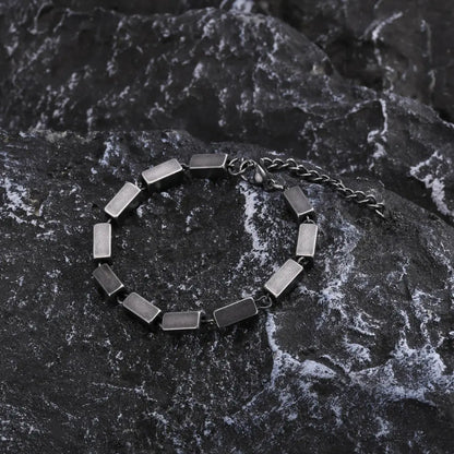 Pulseira Masculina Geométrica Vintage em Aço Inoxidável Apollo Seja Orion