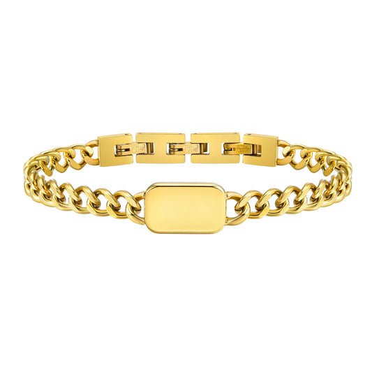 Pulseira Masculina Aço Inox com Letra Inicial Link