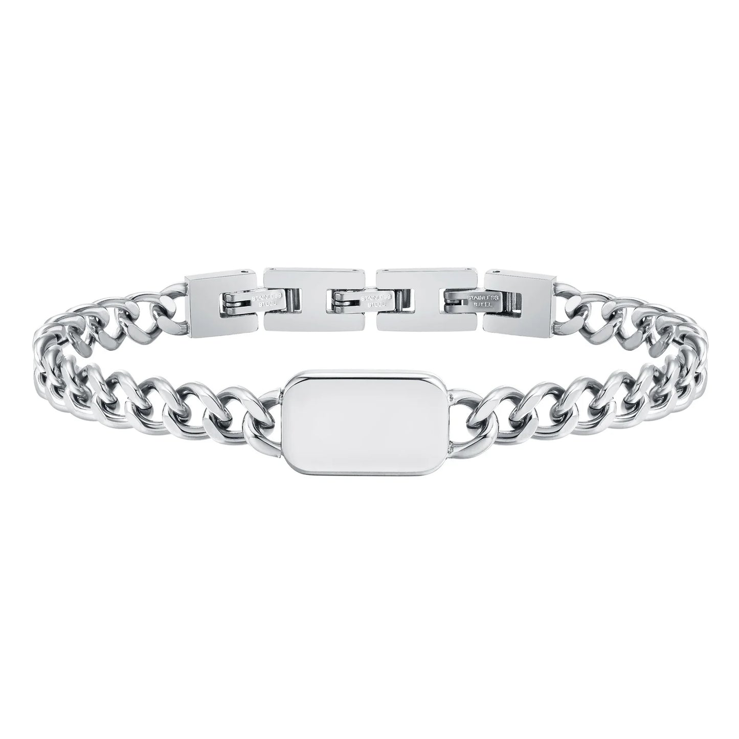 Pulseira Masculina Aço Inox com Letra Inicial Link