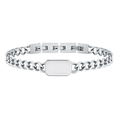 Pulseira Masculina Aço Inox com Letra Inicial Link