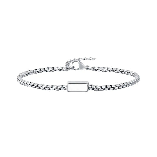 Pulseira Masculina em Aço Inox com Letra Inicial Trend