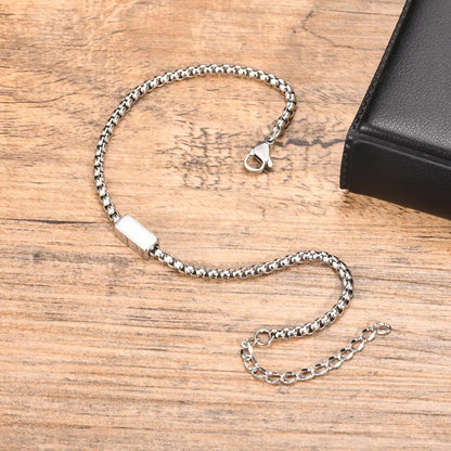 Pulseira Masculina em Aço Inox com Letra Inicial Trend
