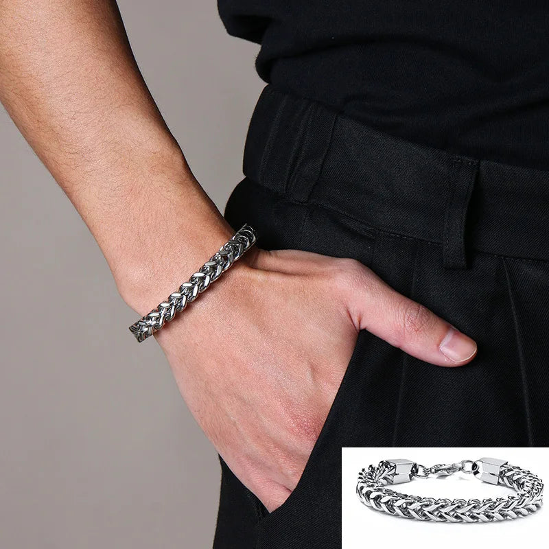 Pulseira Masculina em Aço Inoxidável Cubic Seja Orion Acessórios Masculinos 