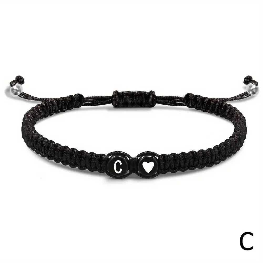 Pulseira Unissex Artesanal com Letra Inicial