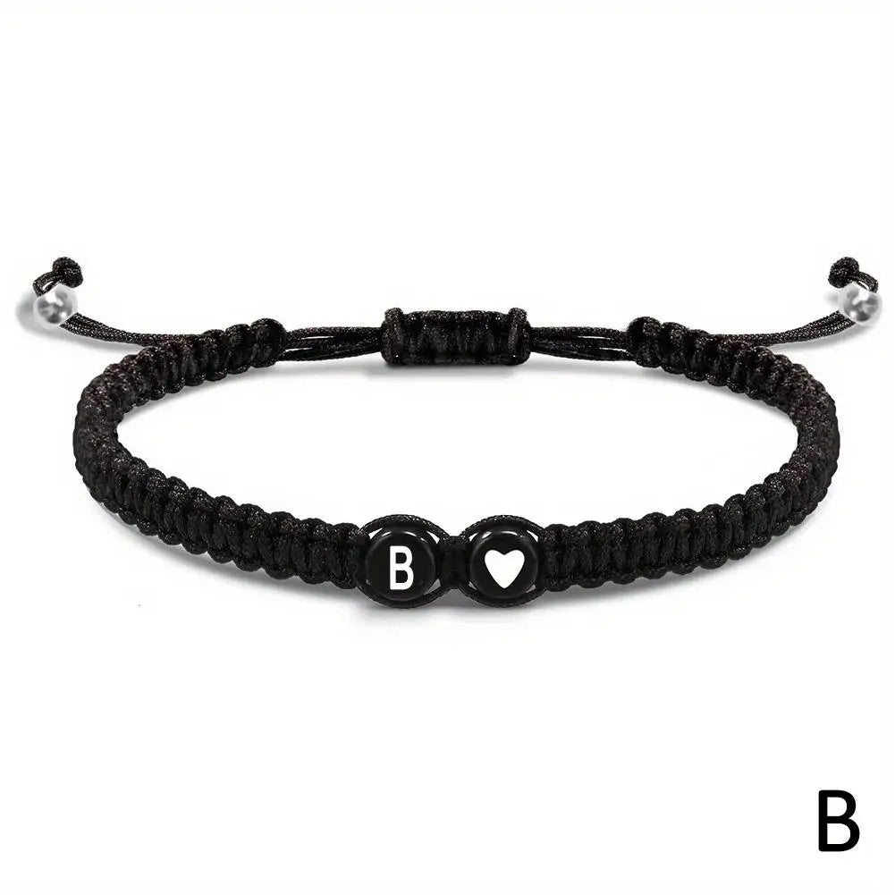 Pulseira Unissex Artesanal com Letra Inicial