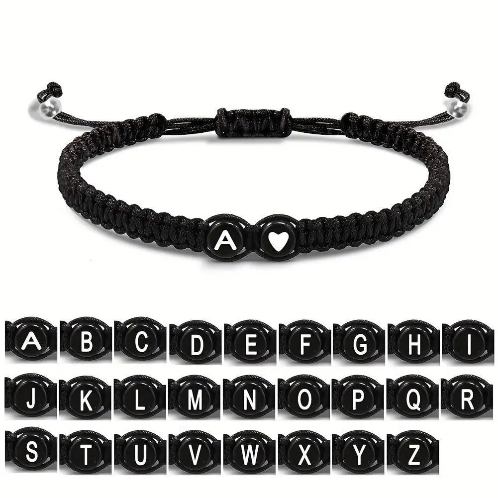 Pulseira Unissex Artesanal com Letra Inicial