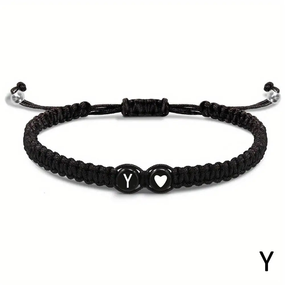 Pulseira Unissex Artesanal com Letra Inicial