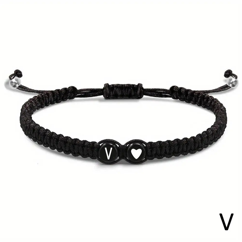 Pulseira Unissex Artesanal com Letra Inicial