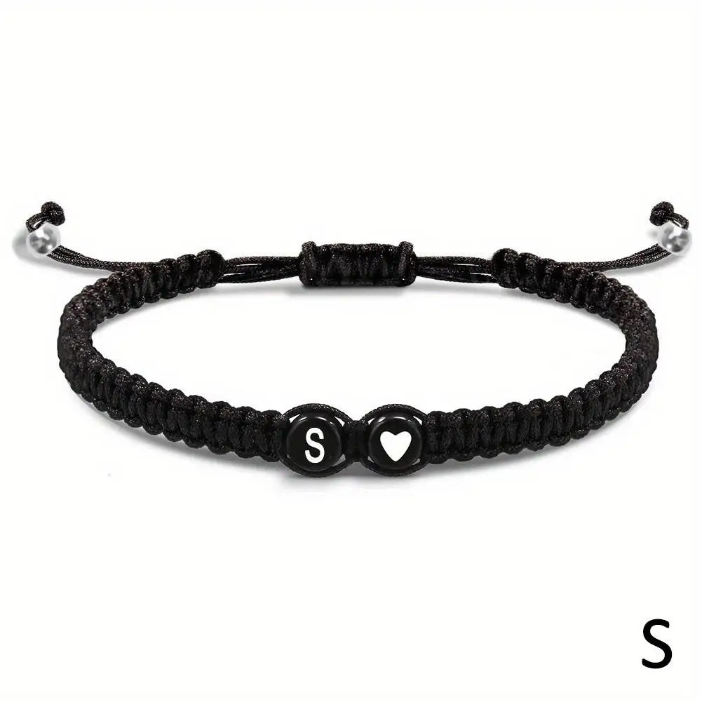 Pulseira Unissex Artesanal com Letra Inicial
