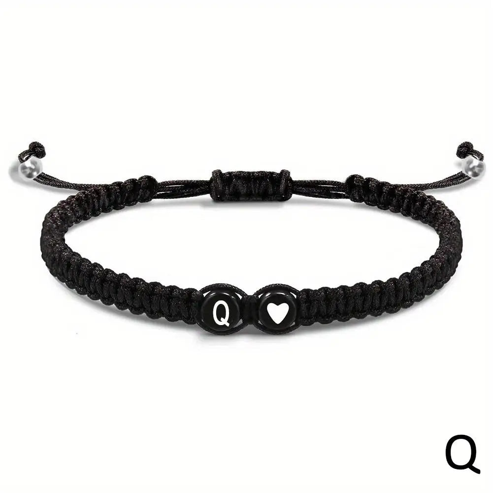 Pulseira Unissex Artesanal com Letra Inicial