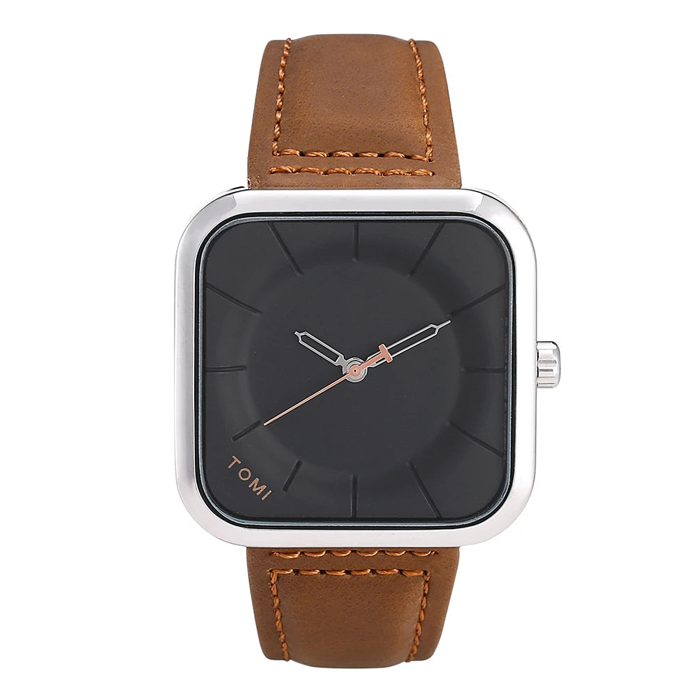 Relógio Masculino Minimalista Quadrado Adonis