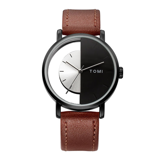 Relógio Masculino Minimalista em Couro Kyros