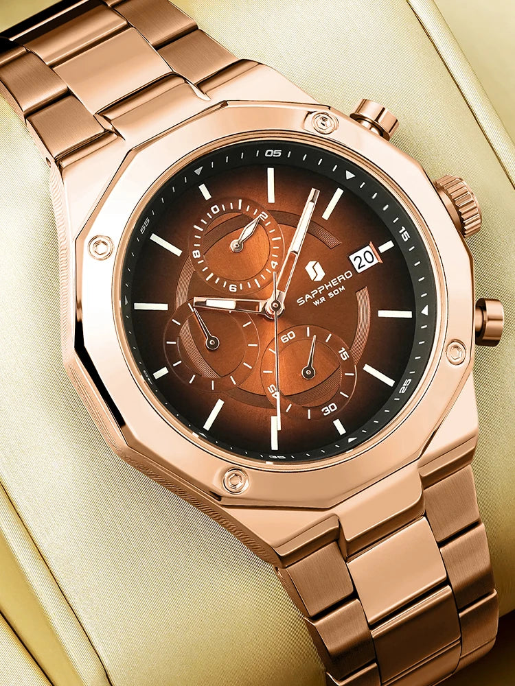 Relógio Masculino em Aço Inox Golden