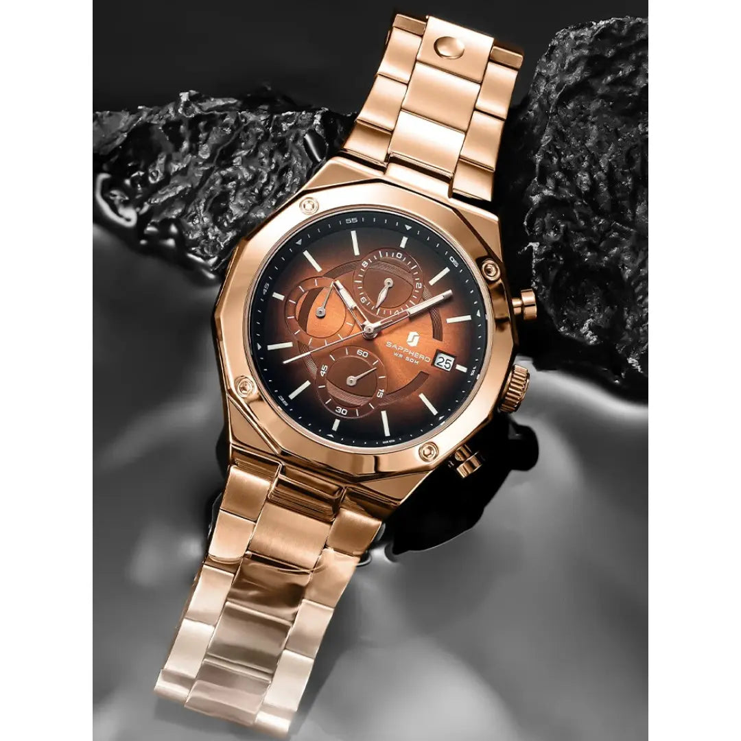 Relógio Masculino em Aço Inox Golden