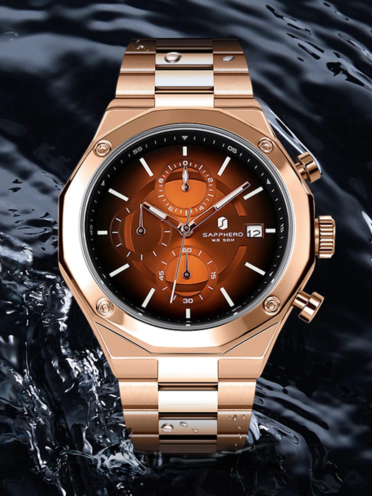 Relógio Masculino em Aço Inox Golden