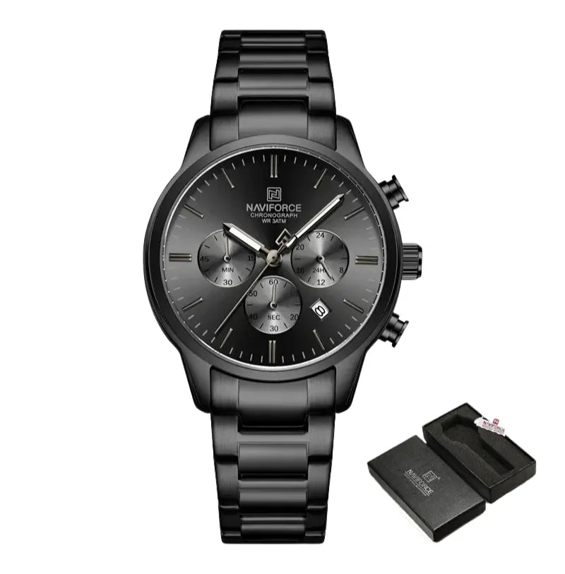 Relógio Masculino Aço Inox 3ATM Quartzo Naviforce Spiculus