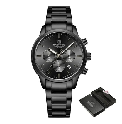 Relógio Masculino Aço Inox 3ATM Quartzo Naviforce Spiculus