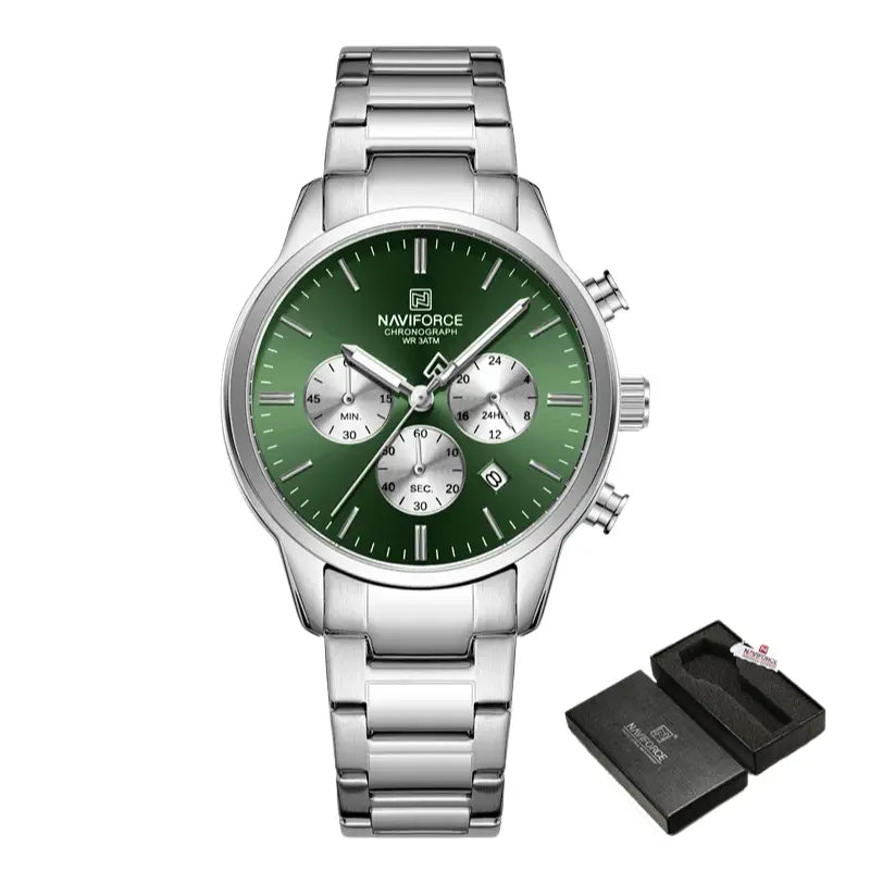 Relógio Masculino Aço Inox 3ATM Quartzo Naviforce Spiculus