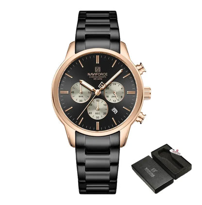 Relógio Masculino Aço Inox 3ATM Quartzo Naviforce Spiculus