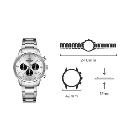 Relógio Masculino Aço Inox 3ATM Quartzo Naviforce Spiculus