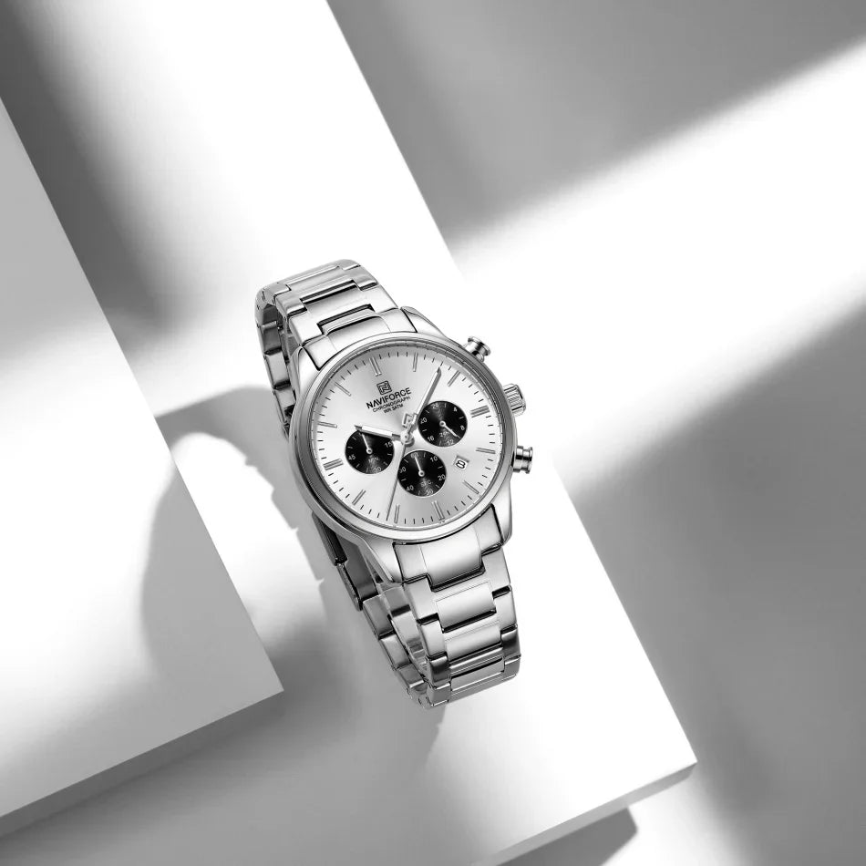 Relógio Masculino Aço Inox 3ATM Quartzo Naviforce Spiculus