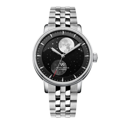 Relógio Masculino Aço Inox Automático Welly Merck Lunar