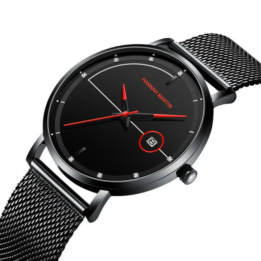 Relógio Masculino Aço Inox Quartzo Hannah Martin Blues