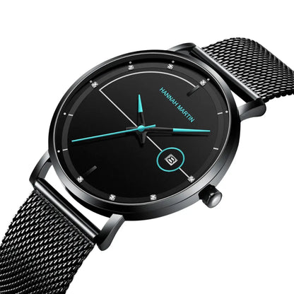 Relógio Masculino Aço Inox Quartzo Hannah Martin Blues
