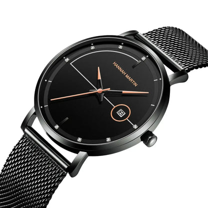 Relógio Masculino Aço Inox Quartzo Hannah Martin Blues