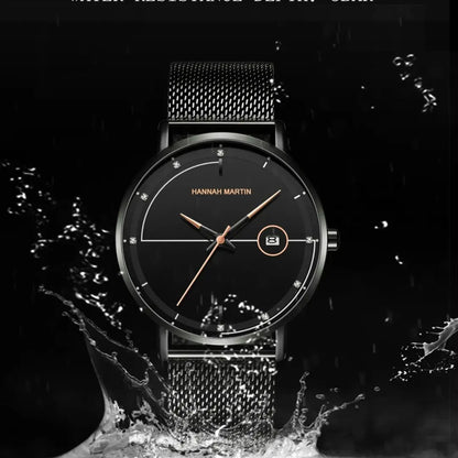 Relógio Masculino Aço Inox Quartzo Hannah Martin Blues