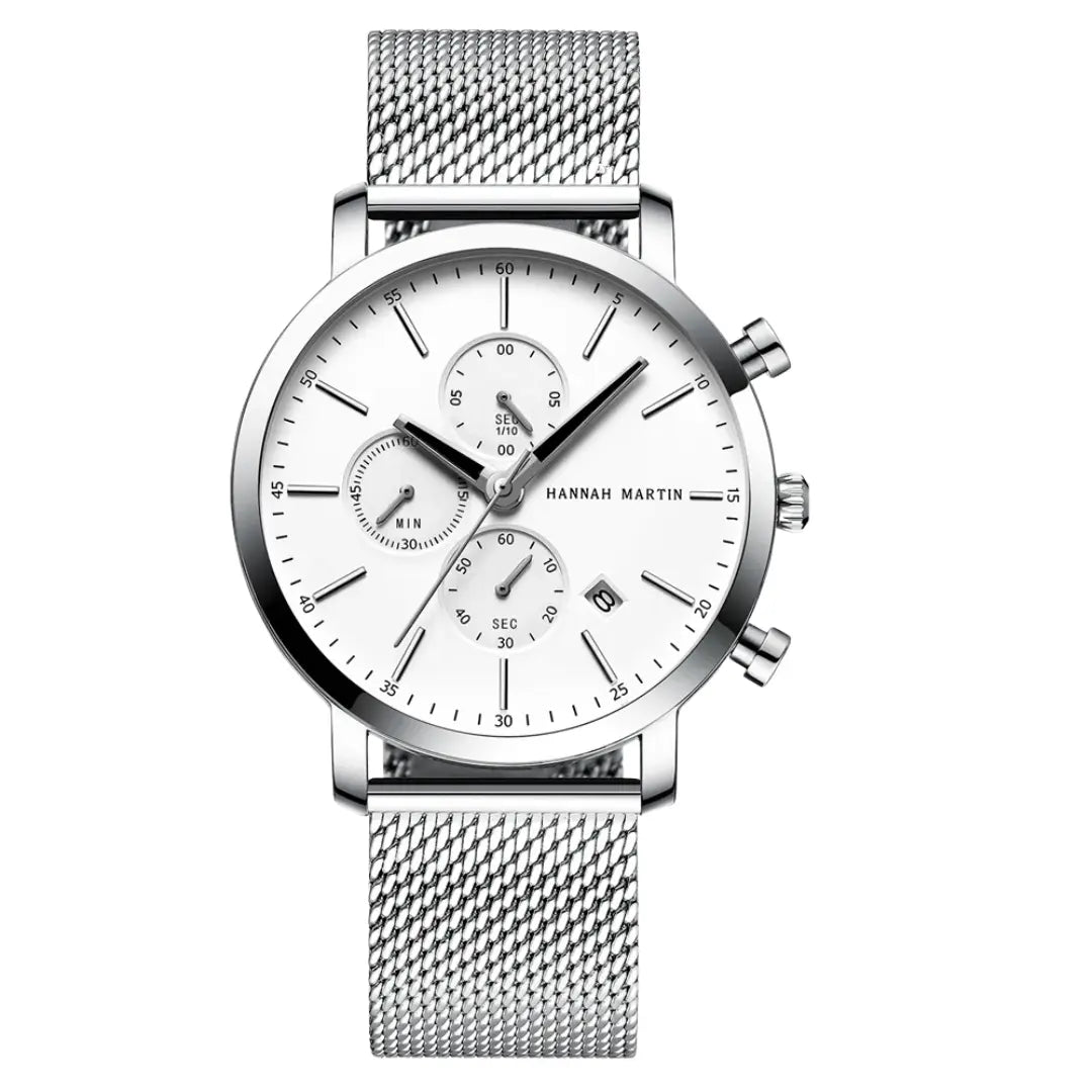 Relógio Masculino Aço Inox Quartzo Hannah Martin Charm