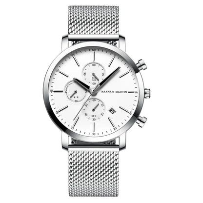 Relógio Masculino Aço Inox Quartzo Hannah Martin Charm