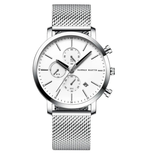 Relógio Masculino Aço Inox Quartzo Hannah Martin Charm