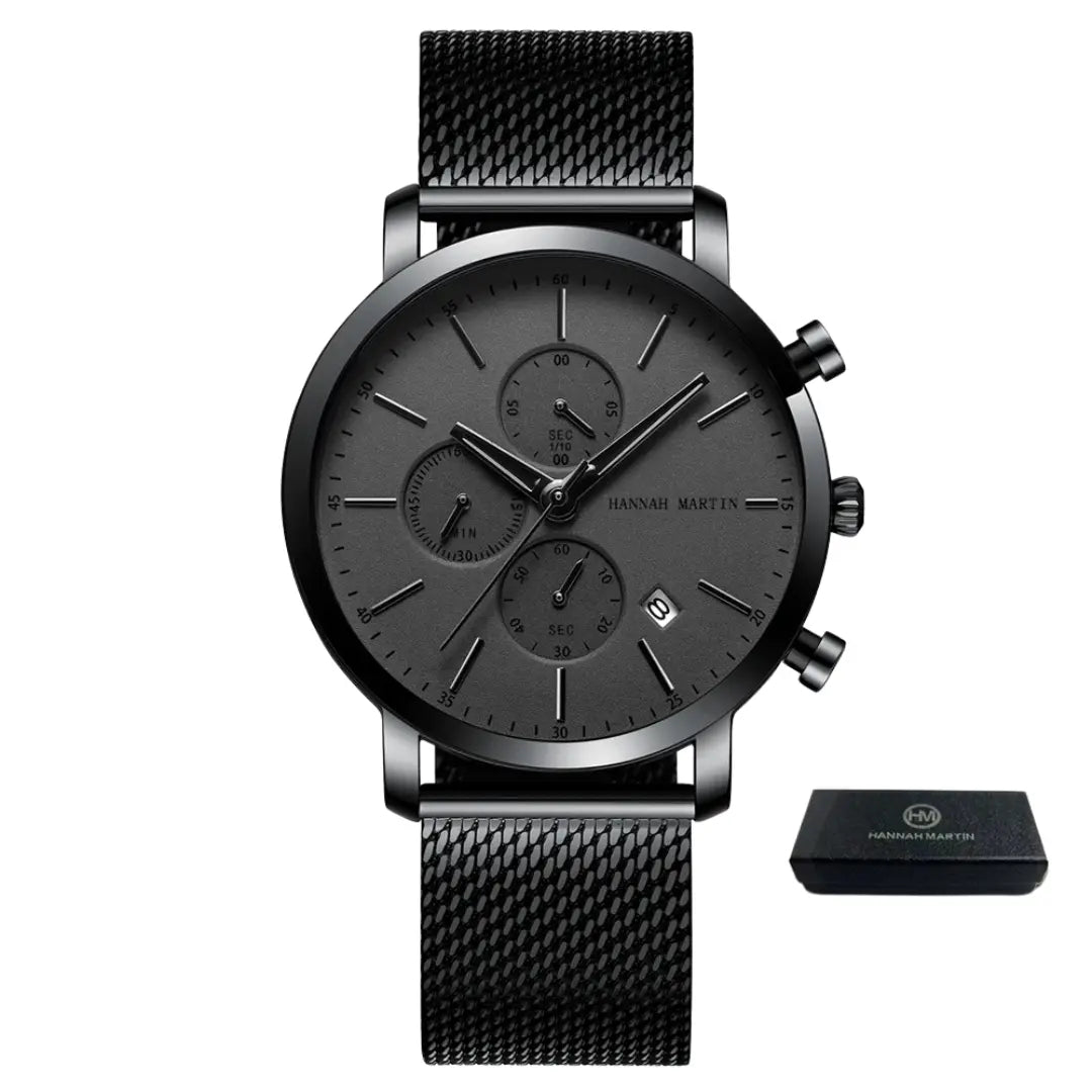Relógio Masculino Aço Inox Quartzo Hannah Martin Charm