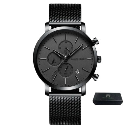 Relógio Masculino Aço Inox Quartzo Hannah Martin Charm