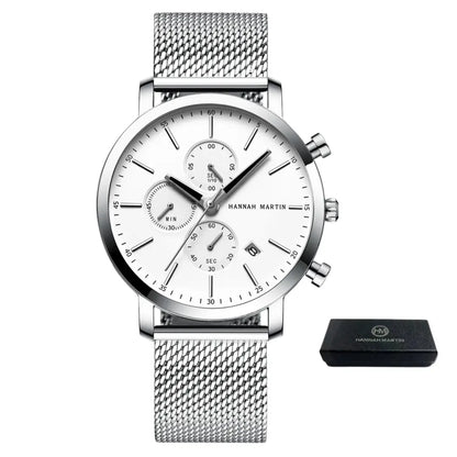 Relógio Masculino Aço Inox Quartzo Hannah Martin Charm