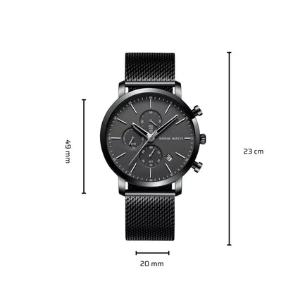 Relógio Masculino Aço Inox Quartzo Hannah Martin Charm
