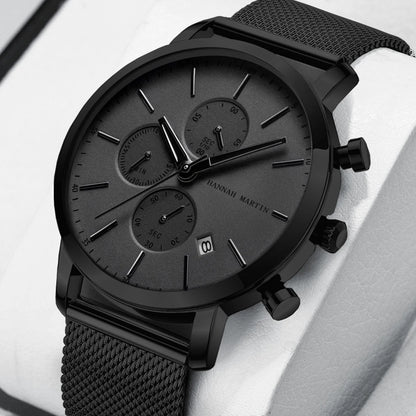 Relógio Masculino Aço Inox Quartzo Hannah Martin Charm
