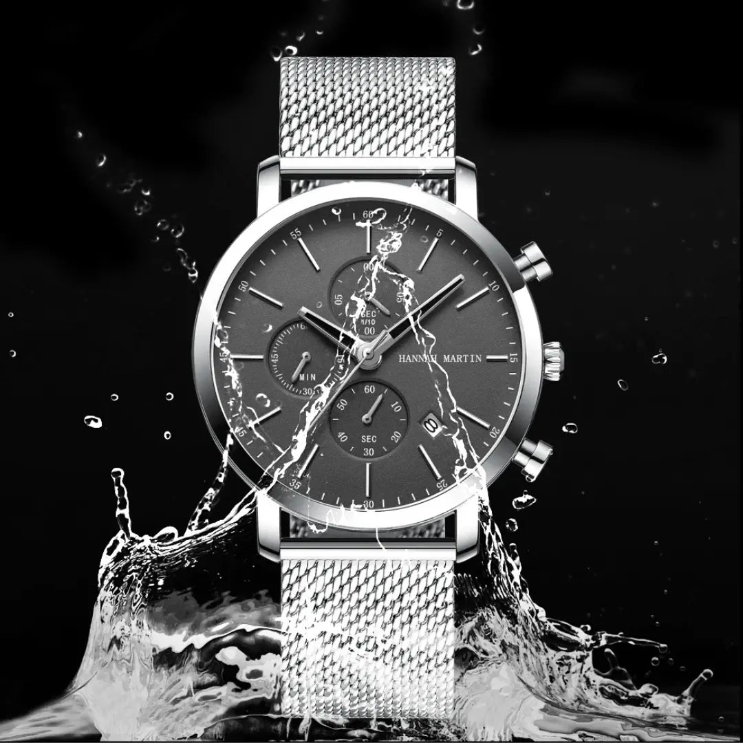 Relógio Masculino Aço Inox Quartzo Hannah Martin Charm