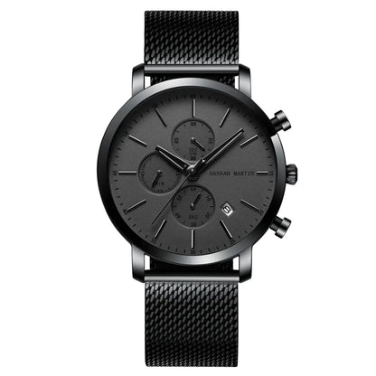 Relógio Masculino Aço Inox Quartzo Hannah Martin Deluxe