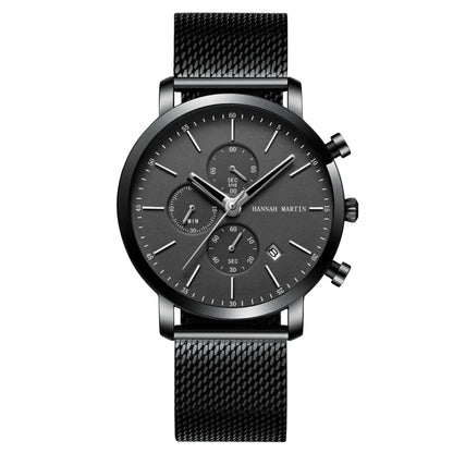 Relógio Masculino Aço Inox Quartzo Hannah Martin Deluxe
