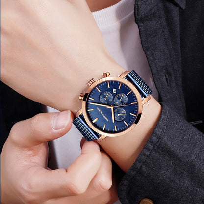 Relógio Masculino Aço Inox Quartzo Hannah Martin Lux